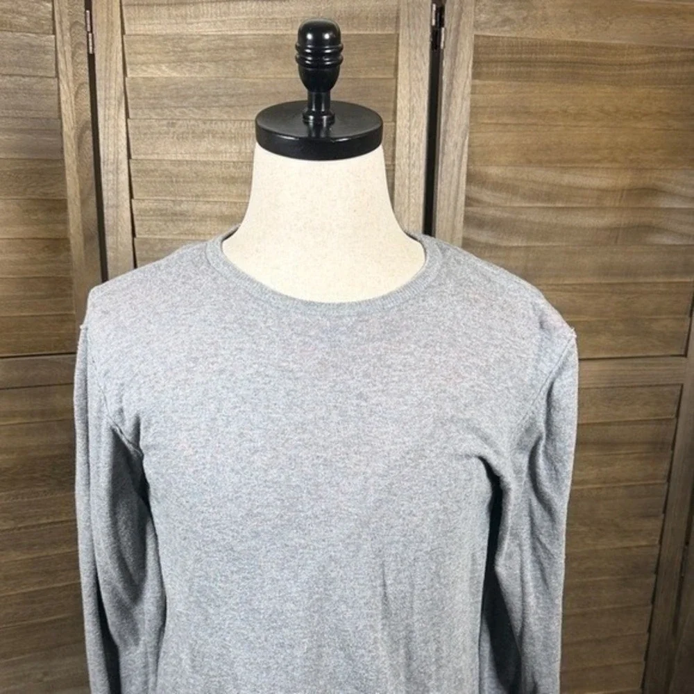 Five Four Shirt Mens M Gray Long Sleeve Crew‎ Neck Cotton Contrast Hem Stitching